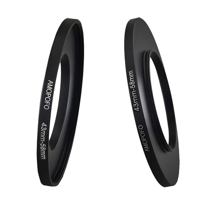 Amopofo Metal Step Up Ring Adapter 43mm to 58mm Step-Up Lens Adapter Ring for Filters, Made of CNC Machined Space Aluminum with Matte Black Electroplated Finishâ€¦ - Image 2